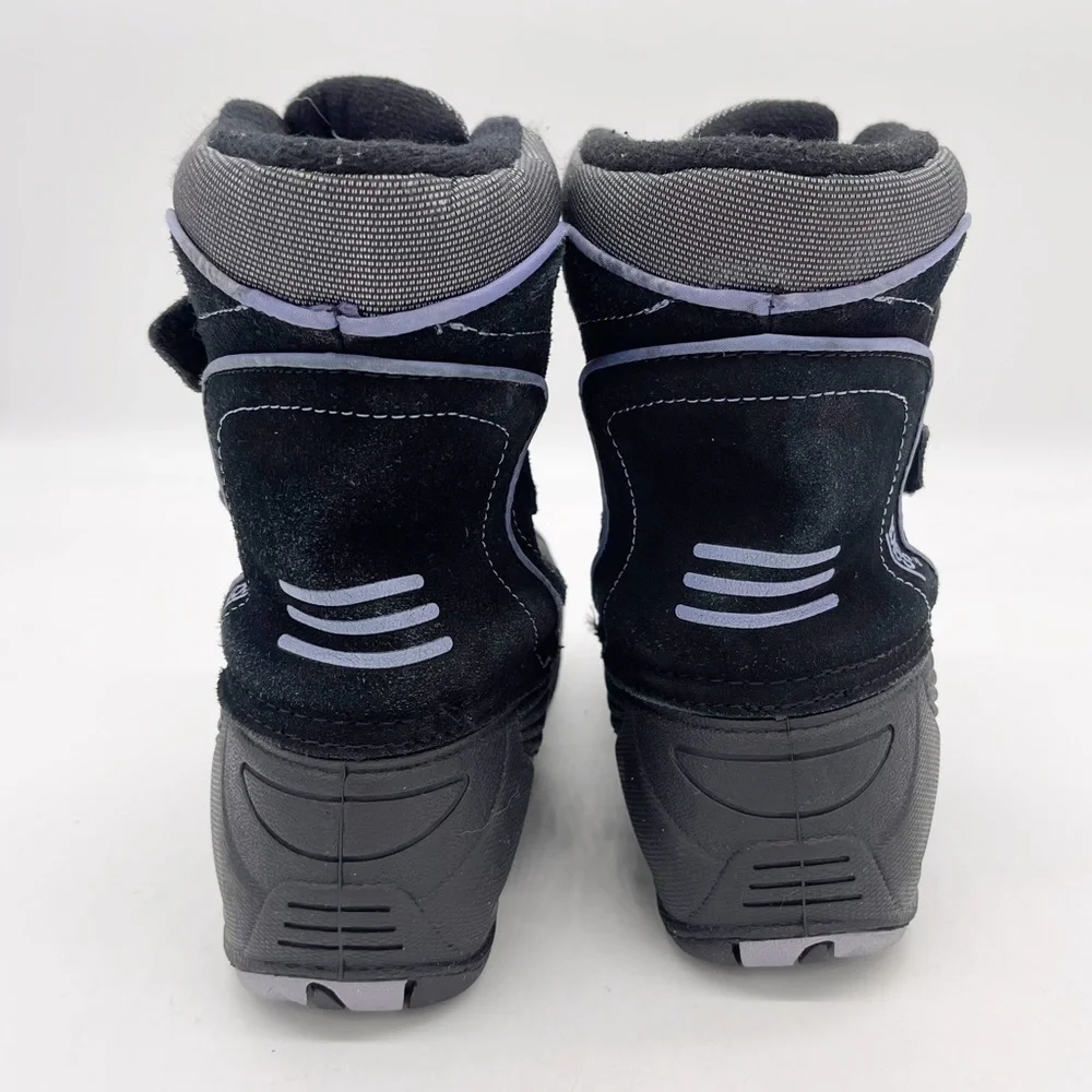 Totes Girls’ Waterproof Suede Rubber Hook and Loop Insulated Winter Boot